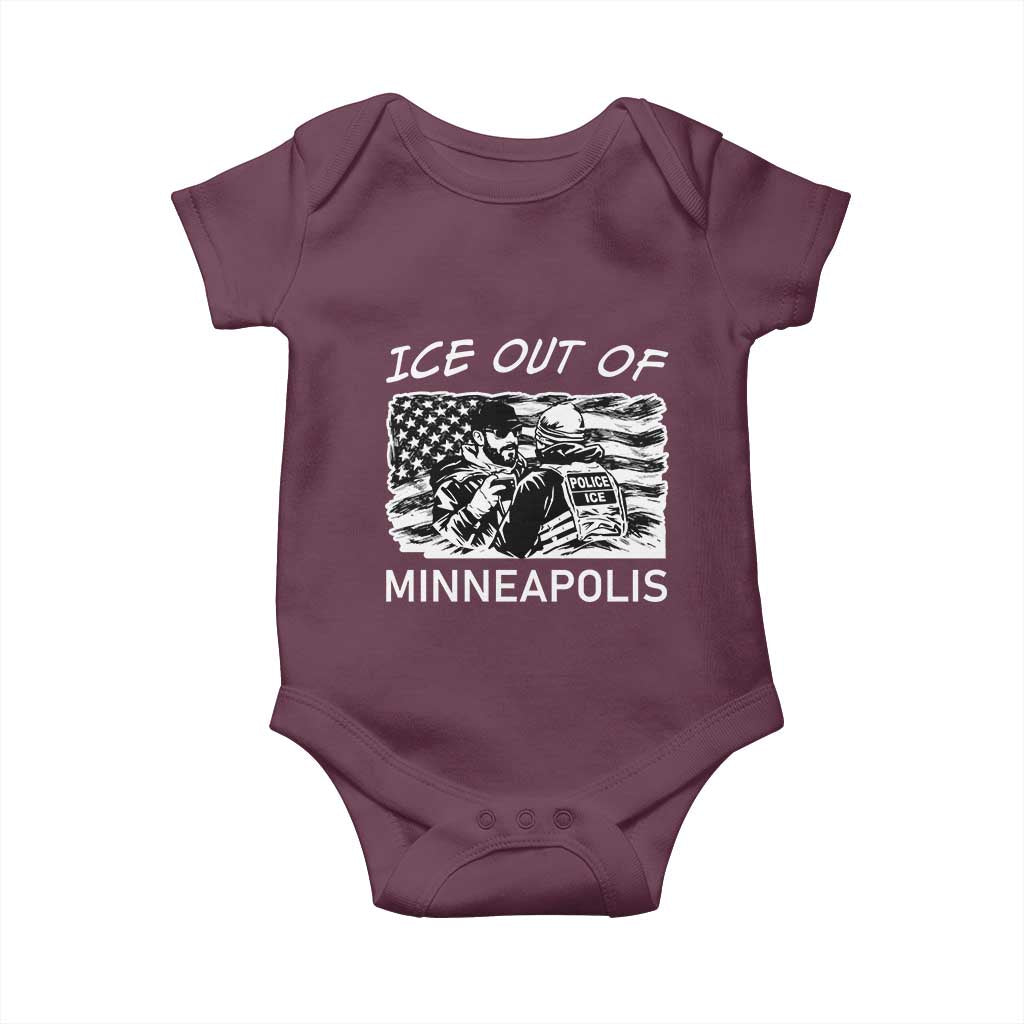Ice Out Of Minneapolis Baby Onesie Minnesota Protest Support Gift TS12 Maroon Print Your Wear
