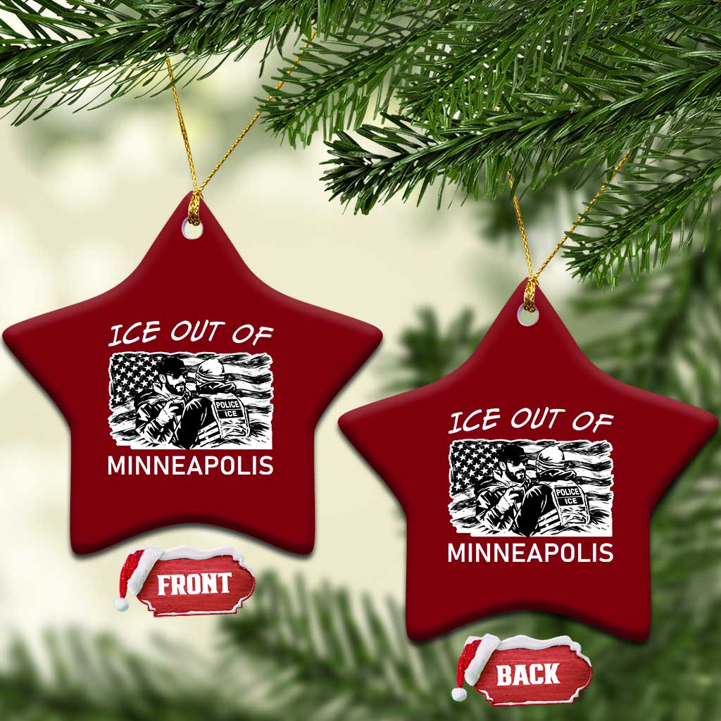 Ice Out Of Minneapolis Ceramic Ornament Minnesota Protest Support Gift TS12 Print Your Wear