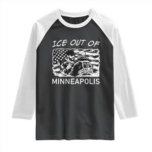 Ice Out Of Minneapolis Raglan Shirt Minnesota Protest Support Gift TS12 Black White Print Your Wear