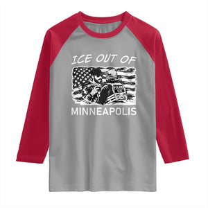 Ice Out Of Minneapolis Raglan Shirt Minnesota Protest Support Gift TS12 Sport Gray Red Print Your Wear