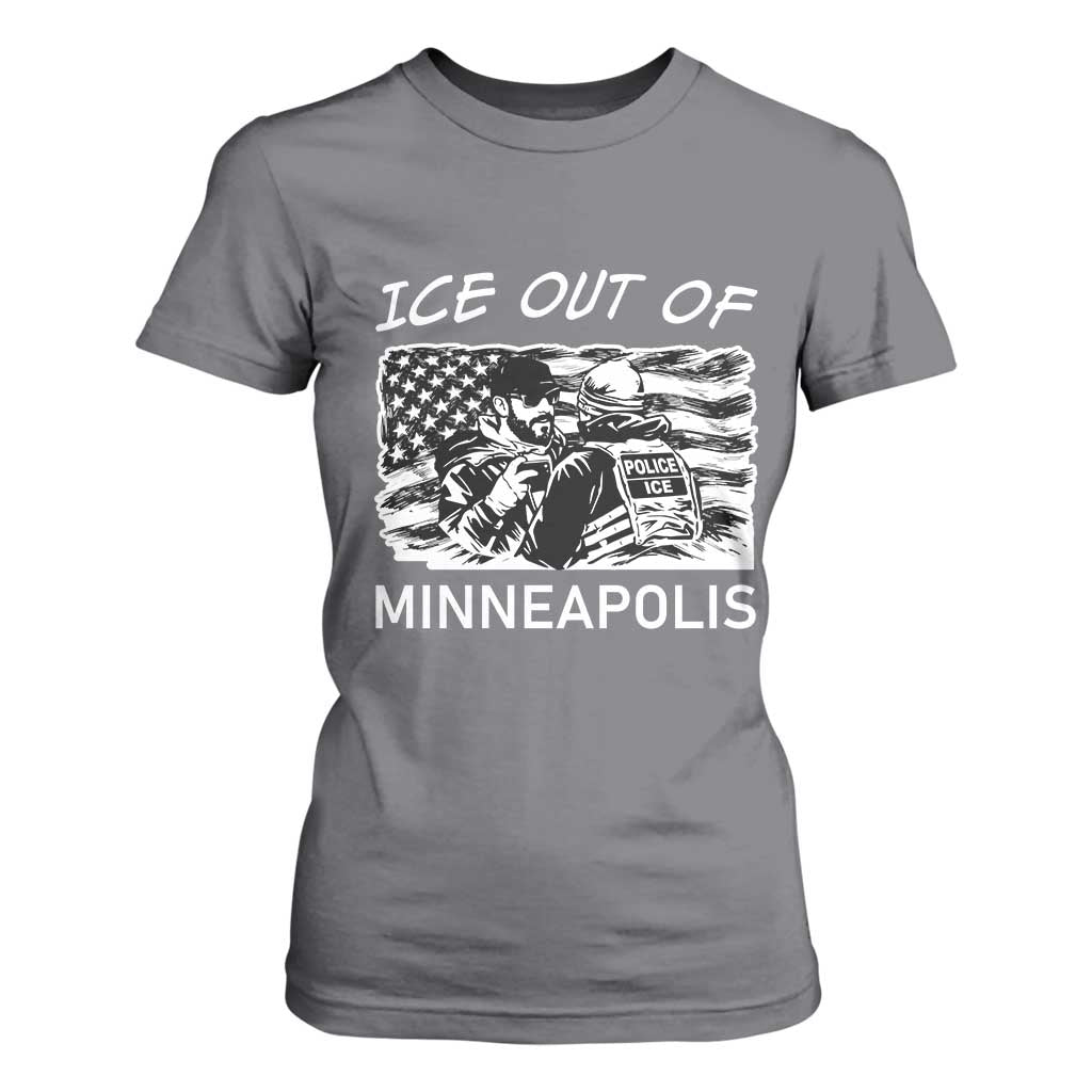Ice Out Of Minneapolis T Shirt For Women Minnesota Protest Support Gift TS12 Charcoal Print Your Wear