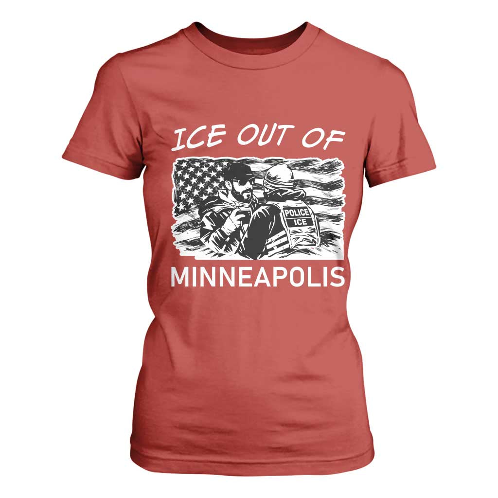 Ice Out Of Minneapolis T Shirt For Women Minnesota Protest Support Gift TS12 Red Print Your Wear