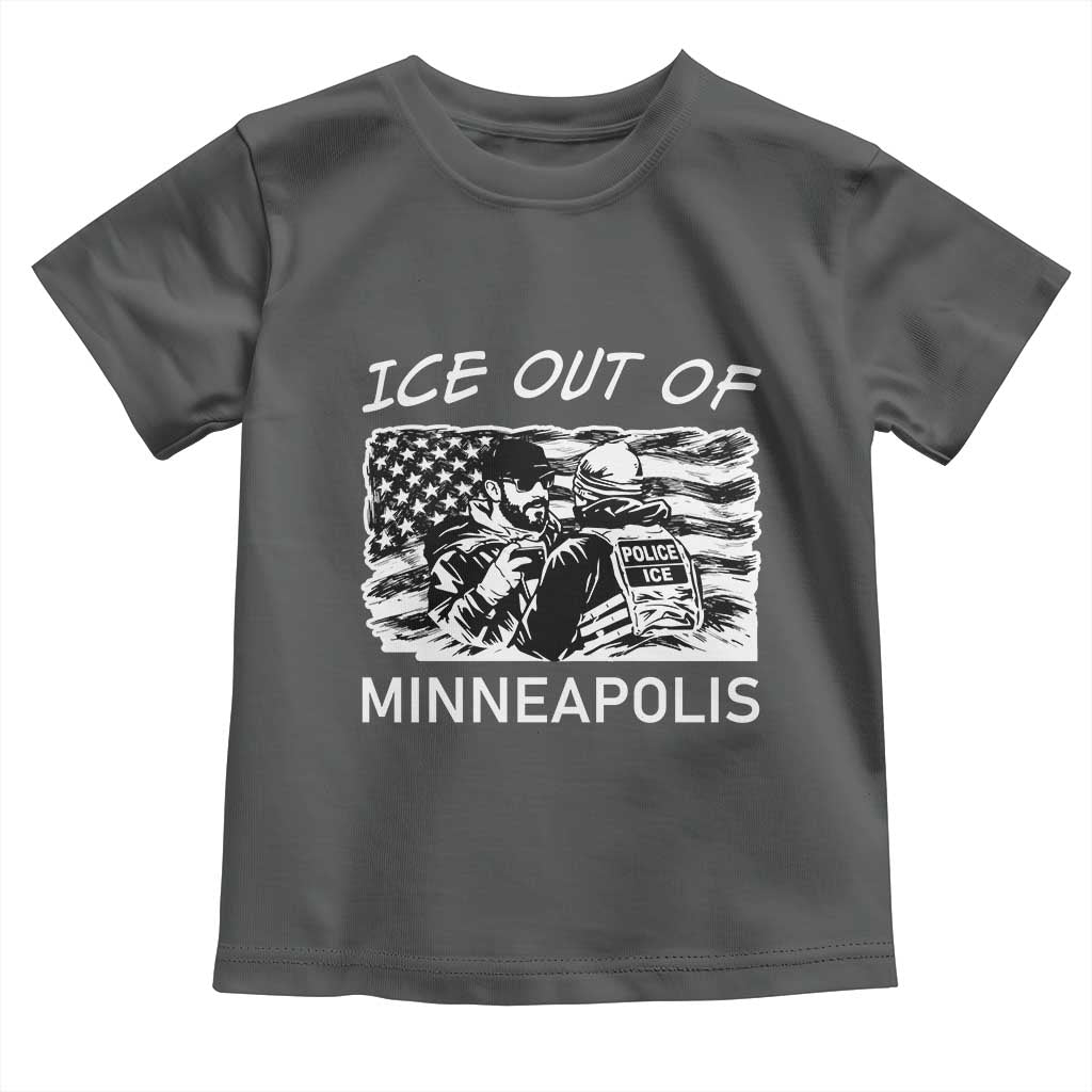 Ice Out Of Minneapolis Toddler T Shirt Minnesota Protest Support Gift TS12 Dark Heather Print Your Wear