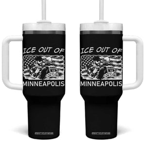 Ice Out Of Minneapolis Tumbler With Handle Minnesota Protest Support Gift TS12 One Size: 40 oz Black Print Your Wear