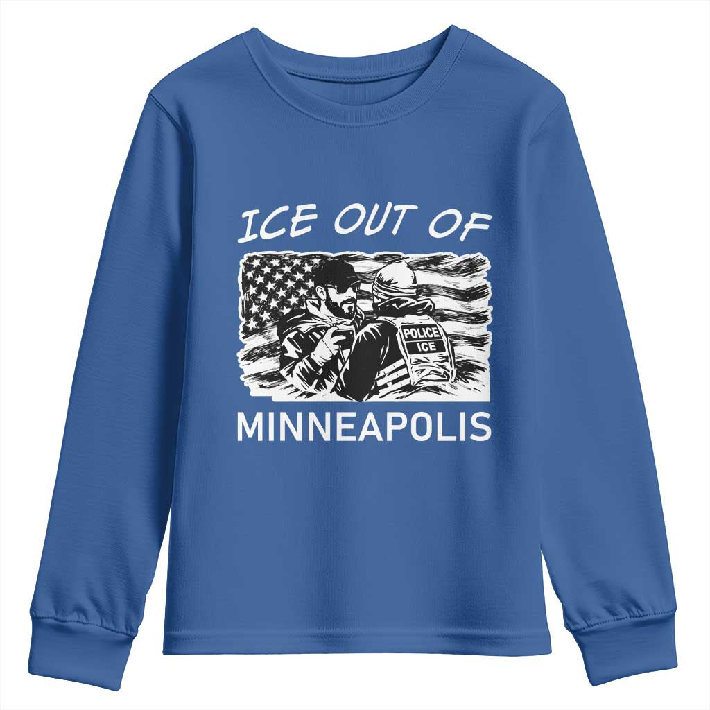 Ice Out Of Minneapolis Youth Sweatshirt Minnesota Protest Support Gift TS12 Royal Blue Print Your Wear