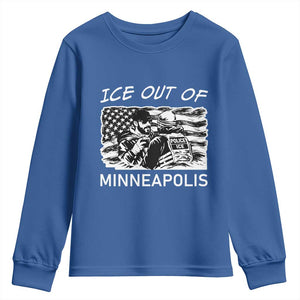 Ice Out Of Minneapolis Youth Sweatshirt Minnesota Protest Support Gift TS12 Royal Blue Print Your Wear