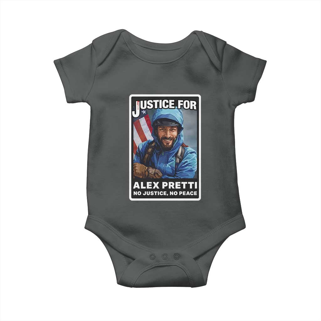 Justice For Alex Pretti Baby Onesie Minneapolis USA Support Gift TS12 Dark Heather Print Your Wear