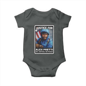 Justice For Alex Pretti Baby Onesie Minneapolis USA Support Gift TS12 Dark Heather Print Your Wear