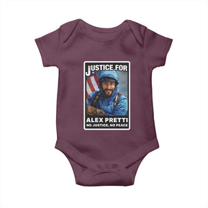 Justice For Alex Pretti Baby Onesie Minneapolis USA Support Gift TS12 Maroon Print Your Wear