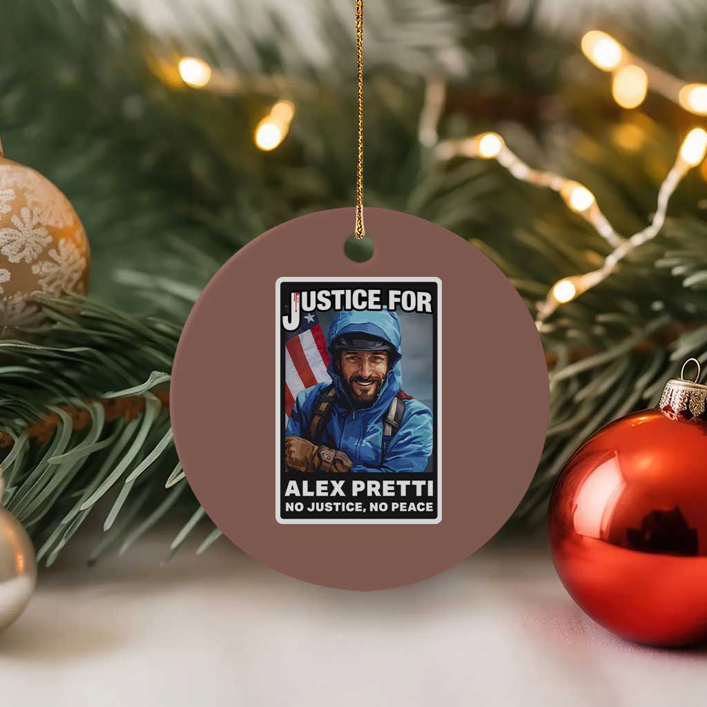 Justice For Alex Pretti Ceramic Ornament Minneapolis USA Support Gift TS12 1pc Mocha Print Your Wear