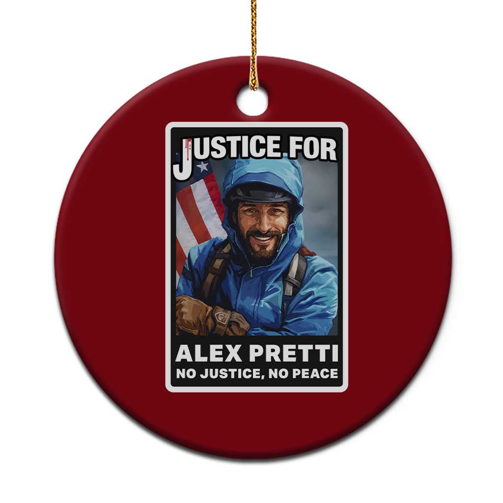 Justice For Alex Pretti Ceramic Ornament Minneapolis USA Support Gift TS12 1pc Red Print Your Wear