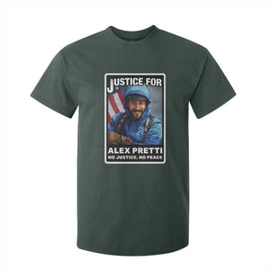 Justice For Alex Pretti T Shirt For Kid Minneapolis USA Support Gift TS12 Dark Forest Green Print Your Wear
