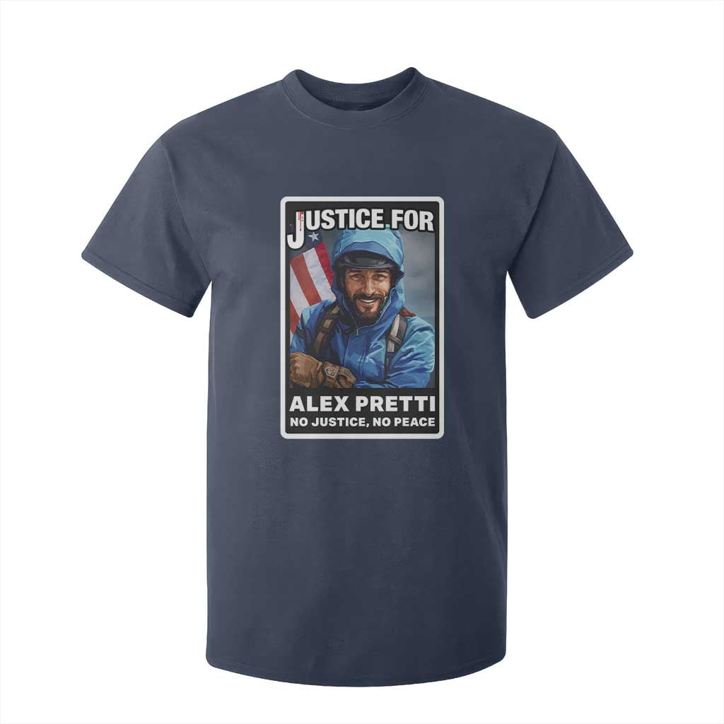 Justice For Alex Pretti T Shirt For Kid Minneapolis USA Support Gift TS12 Navy Print Your Wear