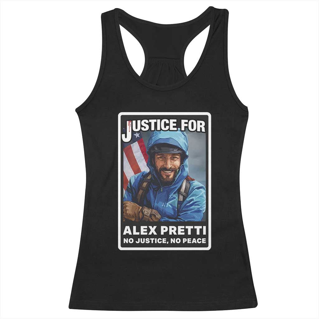 Justice For Alex Pretti Racerback Tank Top Minneapolis USA Support Gift TS12 Black Print Your Wear
