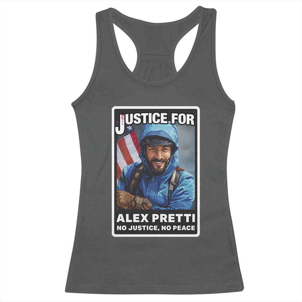 Justice For Alex Pretti Racerback Tank Top Minneapolis USA Support Gift TS12 Dark Heather Print Your Wear