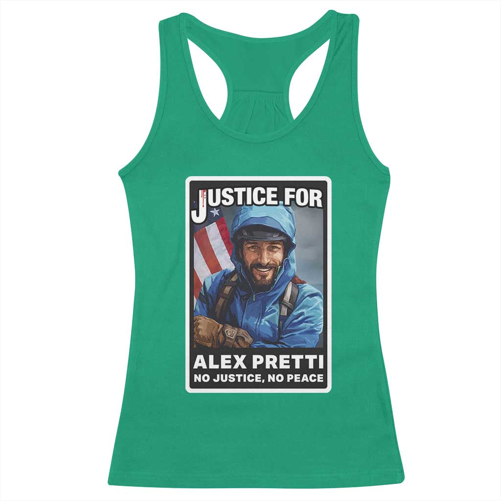 Justice For Alex Pretti Racerback Tank Top Minneapolis USA Support Gift TS12 Irish Green Print Your Wear