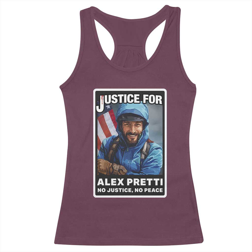 Justice For Alex Pretti Racerback Tank Top Minneapolis USA Support Gift TS12 Maroon Print Your Wear