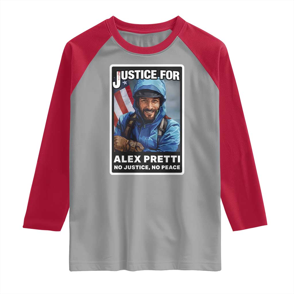 Justice For Alex Pretti Raglan Shirt Minneapolis USA Support Gift TS12 Sport Gray Red Print Your Wear