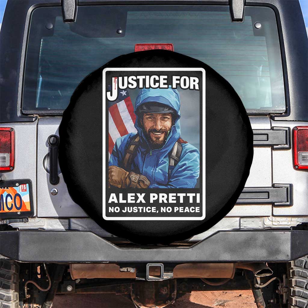 Justice For Alex Pretti Spare Tire Cover Minneapolis USA Support Gift TS12 No hole Black Print Your Wear