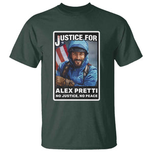 Justice For Alex Pretti T Shirt Minneapolis USA Support Gift TS12 Dark Forest Green Print Your Wear