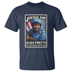 Justice For Alex Pretti T Shirt Minneapolis USA Support Gift TS12 Navy Print Your Wear
