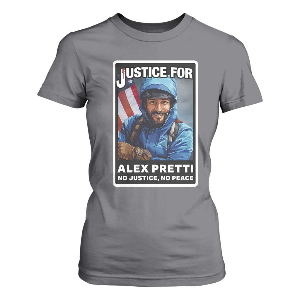 Justice For Alex Pretti T Shirt For Women Minneapolis USA Support Gift TS12 Charcoal Print Your Wear
