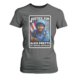 Justice For Alex Pretti T Shirt For Women Minneapolis USA Support Gift TS12 Dark Heather Print Your Wear