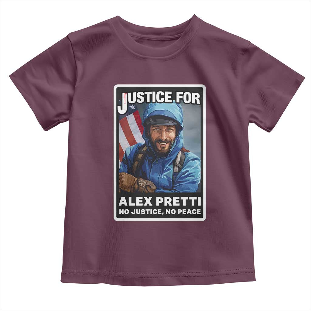 Justice For Alex Pretti Toddler T Shirt Minneapolis USA Support Gift TS12 Maroon Print Your Wear
