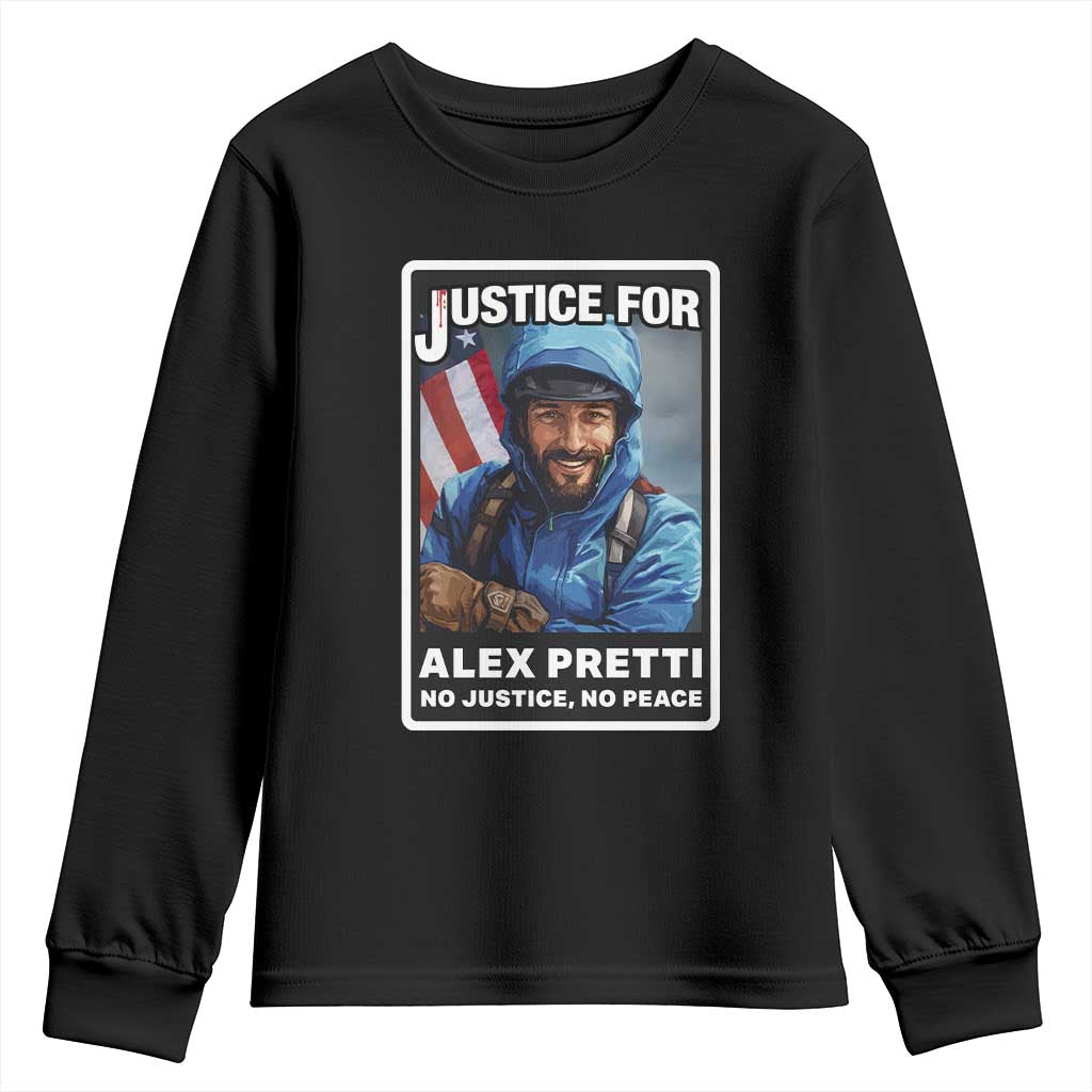 Justice For Alex Pretti Youth Sweatshirt Minneapolis USA Support Gift TS12 Black Print Your Wear