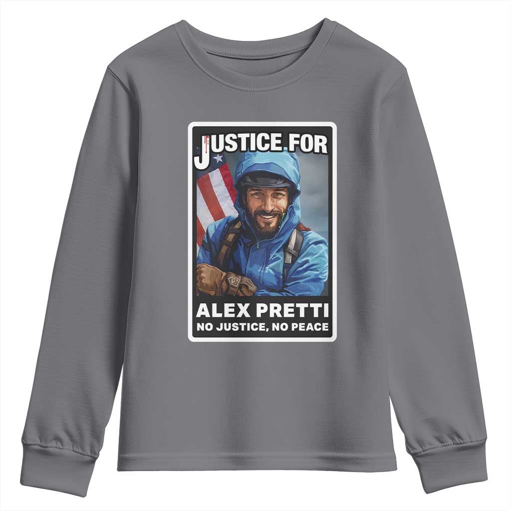 Justice For Alex Pretti Youth Sweatshirt Minneapolis USA Support Gift TS12 Charcoal Print Your Wear