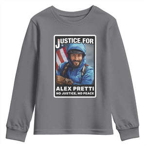 Justice For Alex Pretti Youth Sweatshirt Minneapolis USA Support Gift TS12 Charcoal Print Your Wear