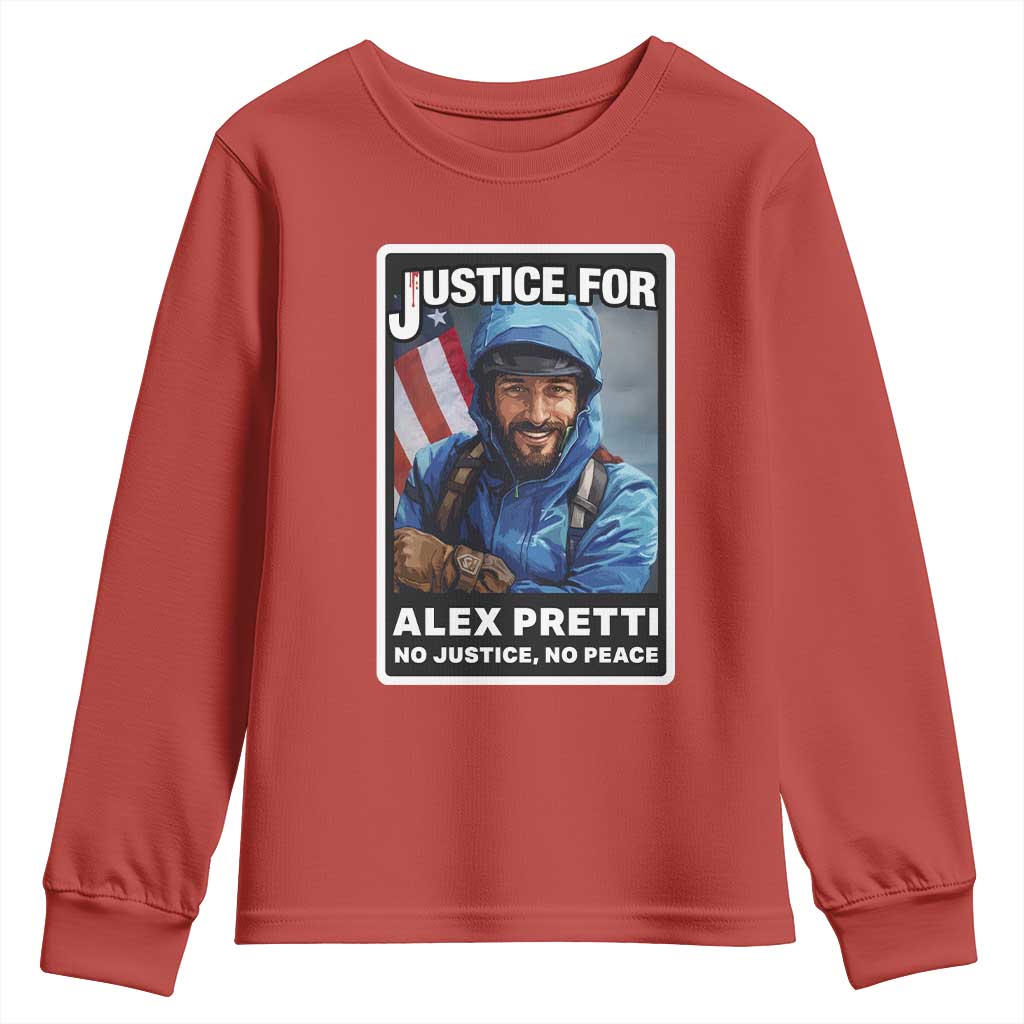 Justice For Alex Pretti Youth Sweatshirt Minneapolis USA Support Gift TS12 Red Print Your Wear