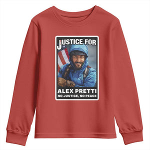 Justice For Alex Pretti Youth Sweatshirt Minneapolis USA Support Gift TS12 Red Print Your Wear