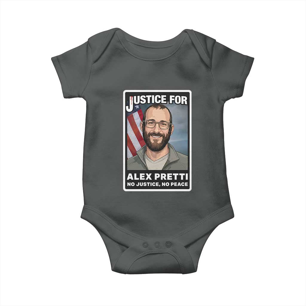 American Flag Minneapolis Support For Alex Gift Baby Onesie TS12 Dark Heather Print Your Wear