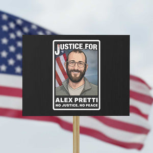 American Flag Minneapolis Support For Alex Gift Protest Sign TS12 Horizontal 18" × 24" Black Print Your Wear