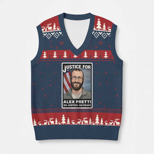 American Flag Minneapolis Support For Alex Gift V-Neck Knit Sweater Vest TS12 Navy Red Print Your Wear