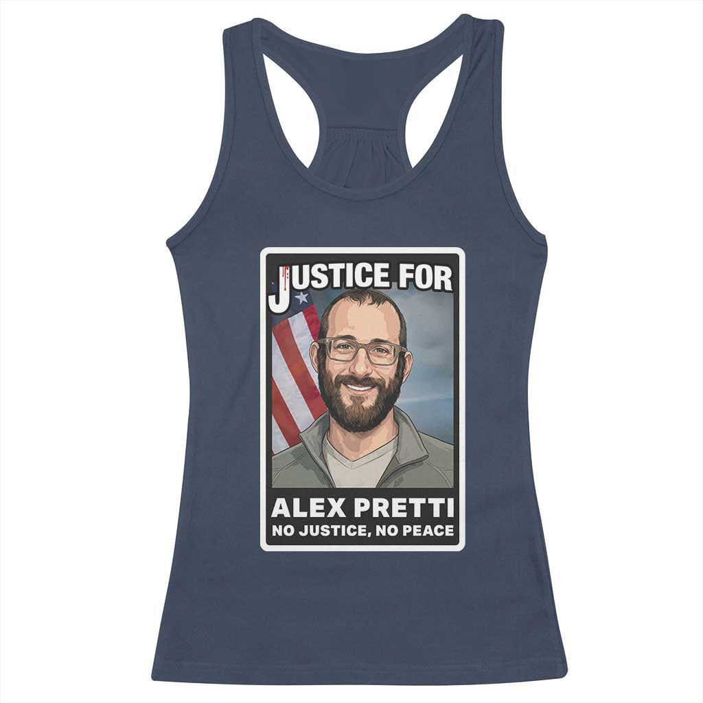 American Flag Minneapolis Support For Alex Gift Racerback Tank Top TS12 Navy Print Your Wear
