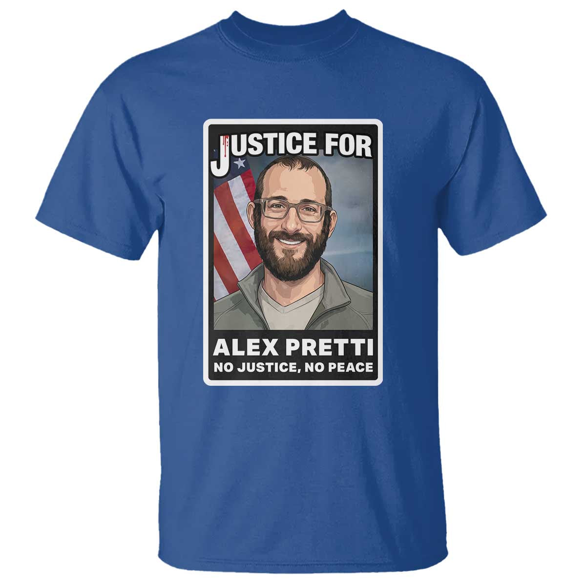 American Flag Minneapolis Support For Alex Gift T Shirt TS12 Royal Blue Print Your Wear