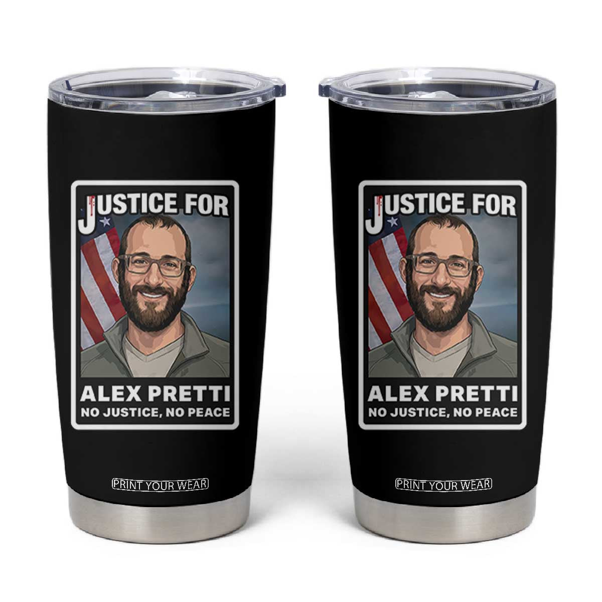American Flag Minneapolis Support For Alex Gift Tumbler Cup TS12 Black Print Your Wear