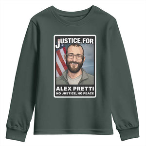 American Flag Minneapolis Support For Alex Gift Youth Sweatshirt TS12 Dark Forest Green Print Your Wear
