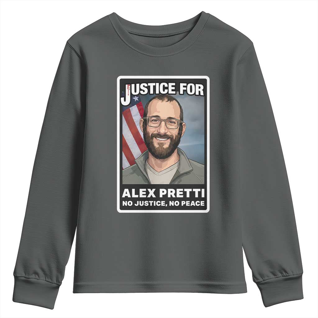 American Flag Minneapolis Support For Alex Gift Youth Sweatshirt TS12 Dark Heather Print Your Wear