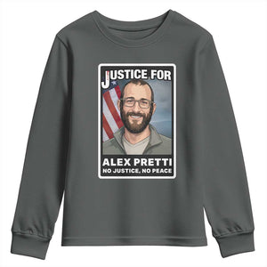 American Flag Minneapolis Support For Alex Gift Youth Sweatshirt TS12 Dark Heather Print Your Wear