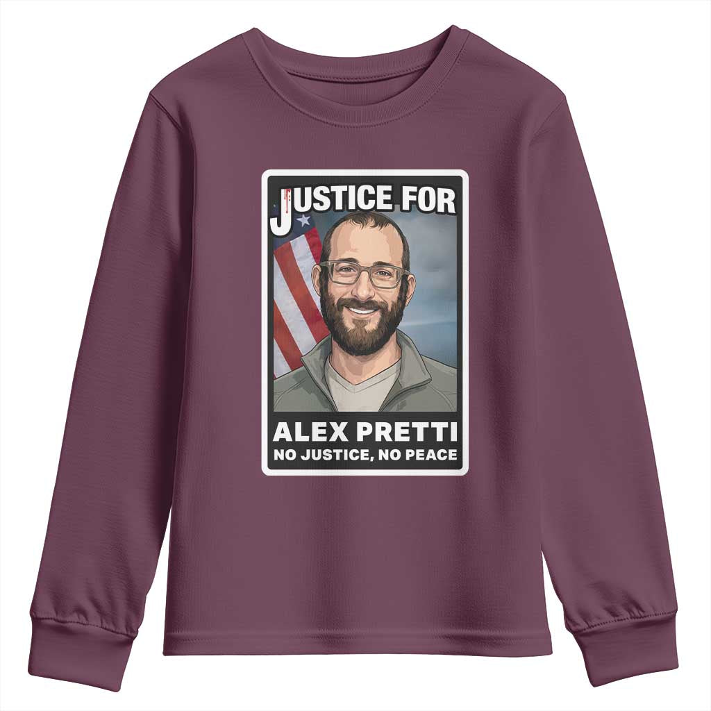 American Flag Minneapolis Support For Alex Gift Youth Sweatshirt TS12 Maroon Print Your Wear