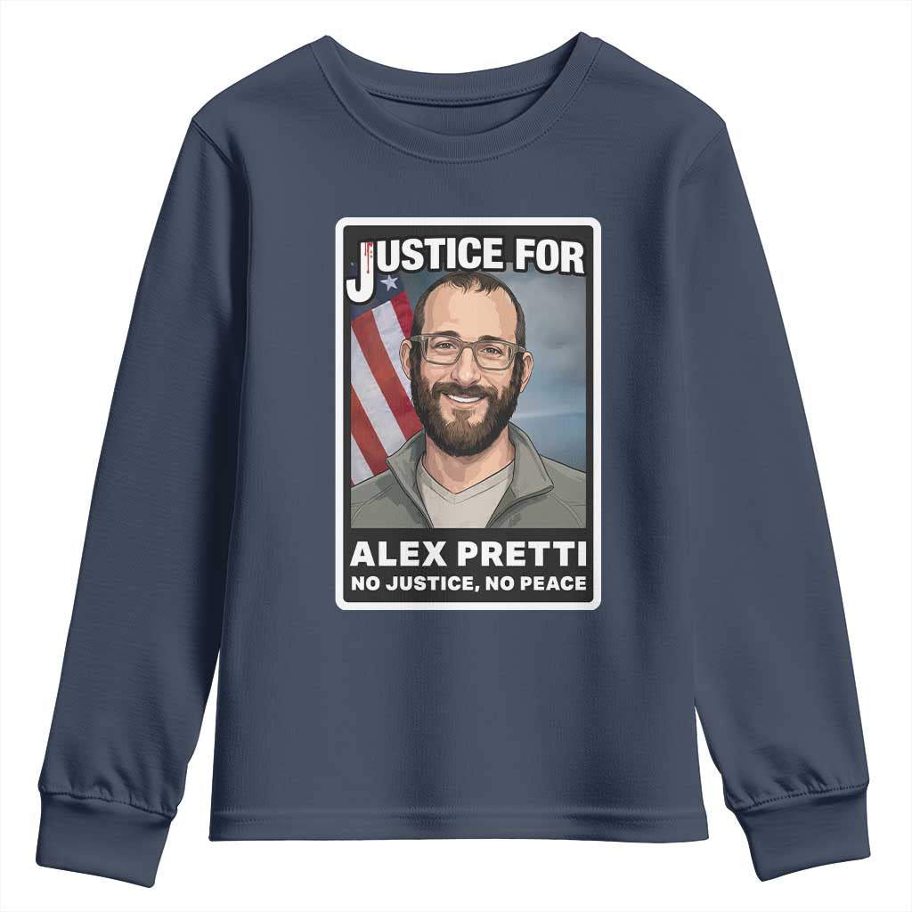 American Flag Minneapolis Support For Alex Gift Youth Sweatshirt TS12 Navy Print Your Wear