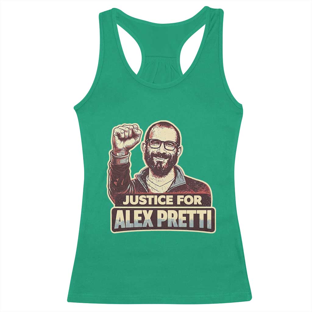 Justice For Alex Racerback Tank Top Minneapolis ICU Nurse Hero Support Gift TS12 Irish Green Print Your Wear