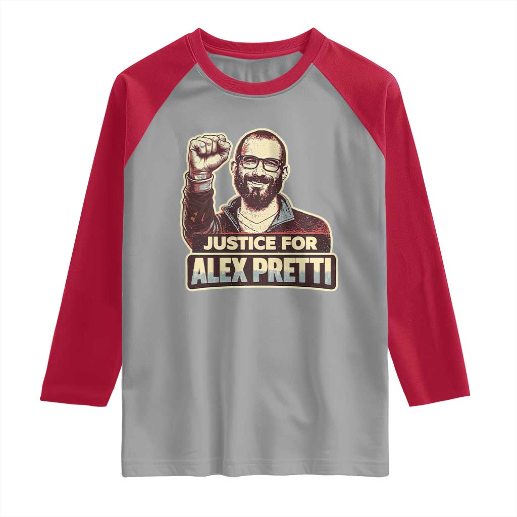 Justice For Alex Raglan Shirt Minneapolis ICU Nurse Hero Support Gift TS12 Sport Gray Red Print Your Wear