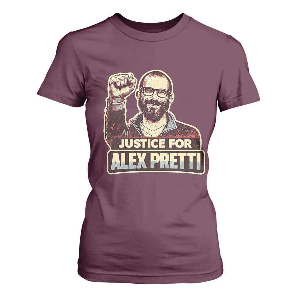 Justice For Alex T Shirt For Women Minneapolis ICU Nurse Hero Support Gift TS12 Maroon Print Your Wear