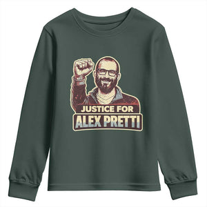 Justice For Alex Youth Sweatshirt Minneapolis ICU Nurse Hero Support Gift TS12 Dark Forest Green Print Your Wear