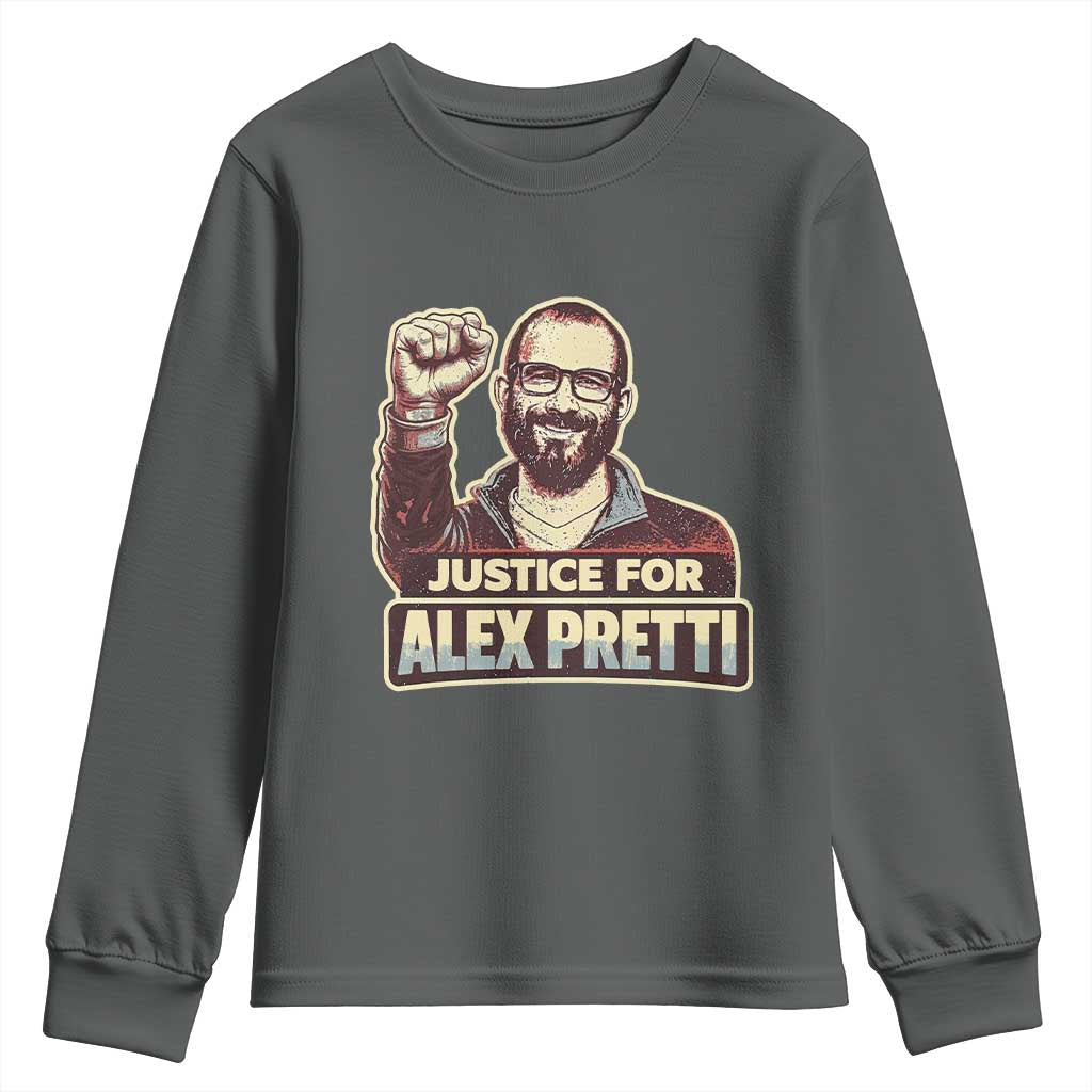 Justice For Alex Youth Sweatshirt Minneapolis ICU Nurse Hero Support Gift TS12 Dark Heather Print Your Wear