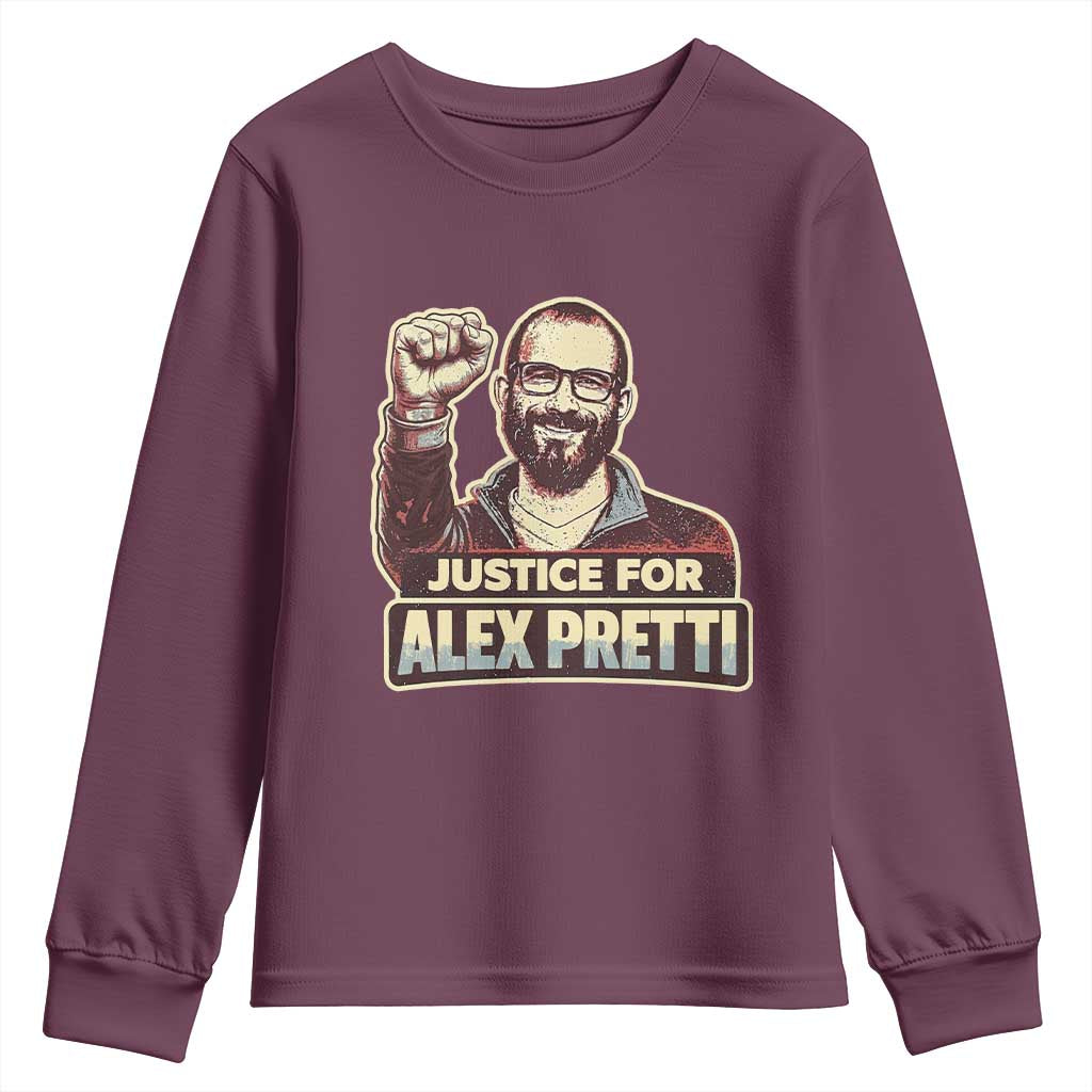 Justice For Alex Youth Sweatshirt Minneapolis ICU Nurse Hero Support Gift TS12 Maroon Print Your Wear